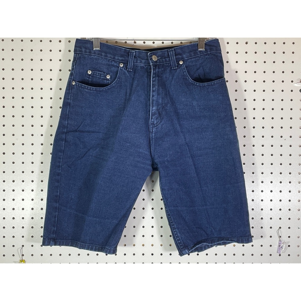 Jordache Basics Mens Denim Shorts Size 32 Dark Wash Blue 100% Cotton 07 2090 SN